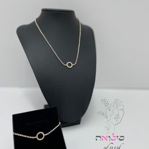 שרשרת גולדפילד זהב חישוק יהלומים +צמיד גולדפילד זהב חישוק יהלומים
