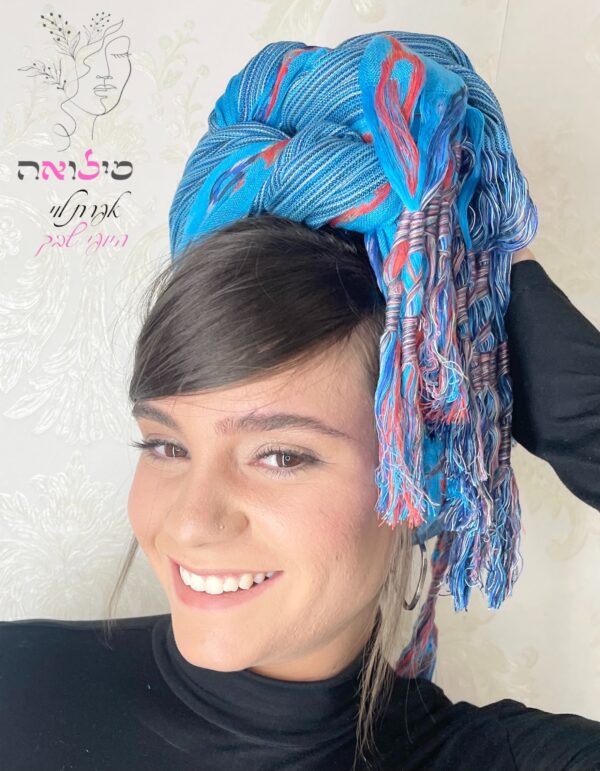 מטפחת לונג שיק פסיים תכלת