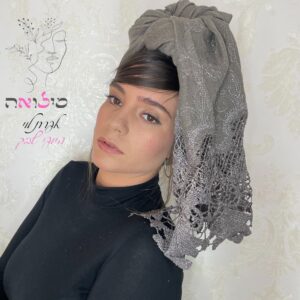 מטפחת לונג תחרה אליטה אפור