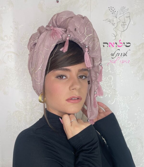 מטפחת לונג פרח שושן ורוד עתיק
