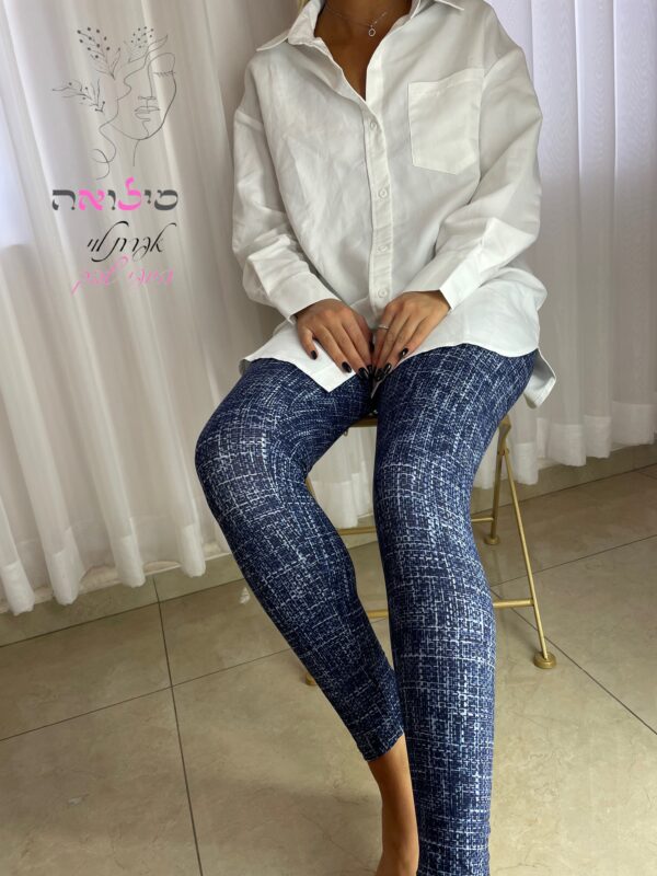 טייץ מדוגם ארוך chic משובץ גי'נס
