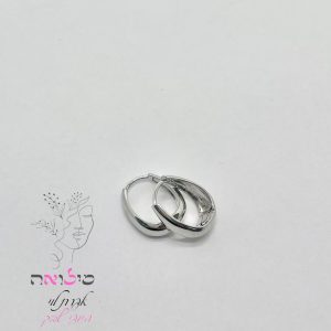 עגילי חישוק גולדפילד כסף אליפסה קטן