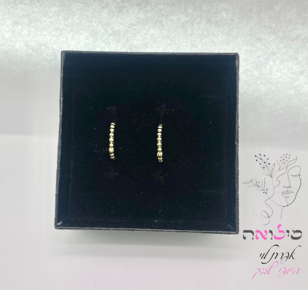 עגילי חישוק גולדפילד זהב עיגולים קטנים