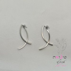 עגילי חישוק גולדפילד כסף איקס מעוצב