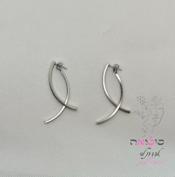 עגילי חישוק גולדפילד כסף איקס מעוצב