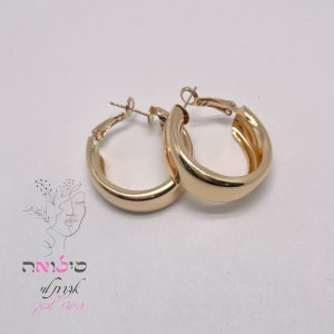 עגילי חישוק גולדפילד זהב חלק