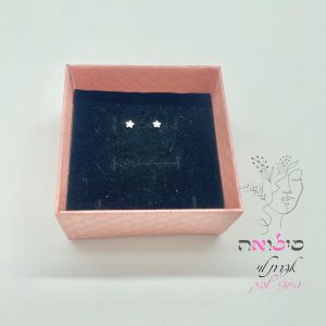 עגילים גולדפילד צמודות כסף פרח קטן