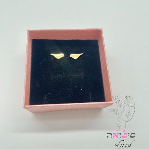 עגילים גולדפילד צמודות זהב ציפורים חלק