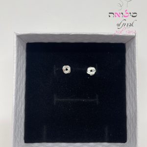 עגילים גולדפילד צמודות כסף שתי וערב