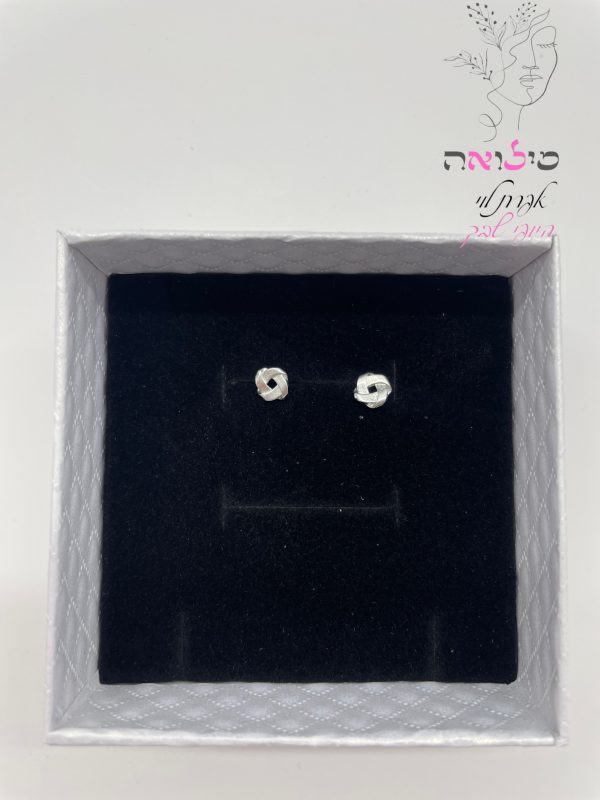 עגילים גולדפילד צמודות כסף שתי וערב