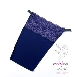 סוגר מחשוף תחרה כחול