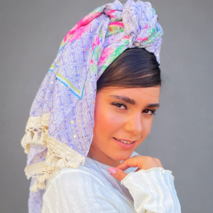 מטפחת לונג חרצית פרנזים סגול לילך