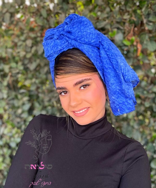 ⁦מטפחת לונג שפריץ כחול רוייאל⁩ – תמונה ⁦2⁩