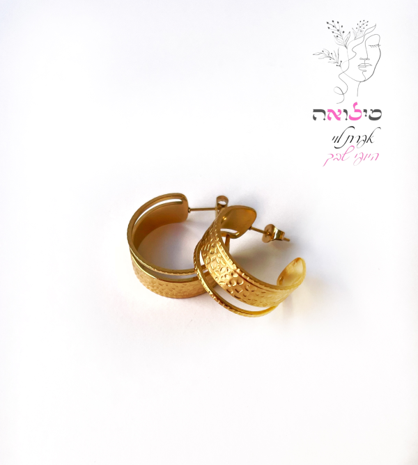 עגילי חישוק גולדפילד זהב תמר