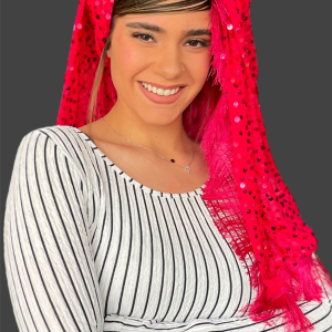 מטפחת פייטים גדולים ורוד פוקסיה