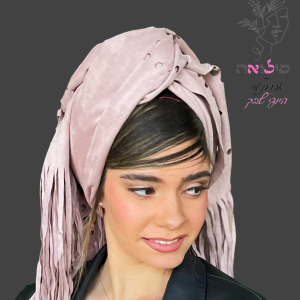 מטפחת שיק קטיפתית ורוד עתיק