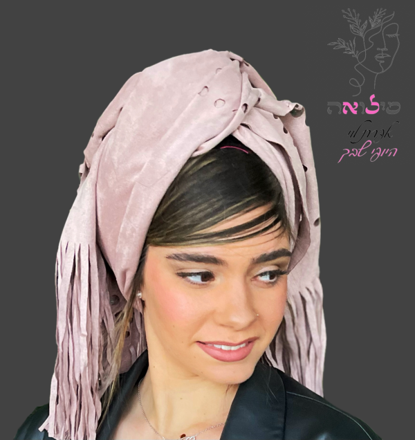 מטפחת שיק קטיפתית ורוד עתיק